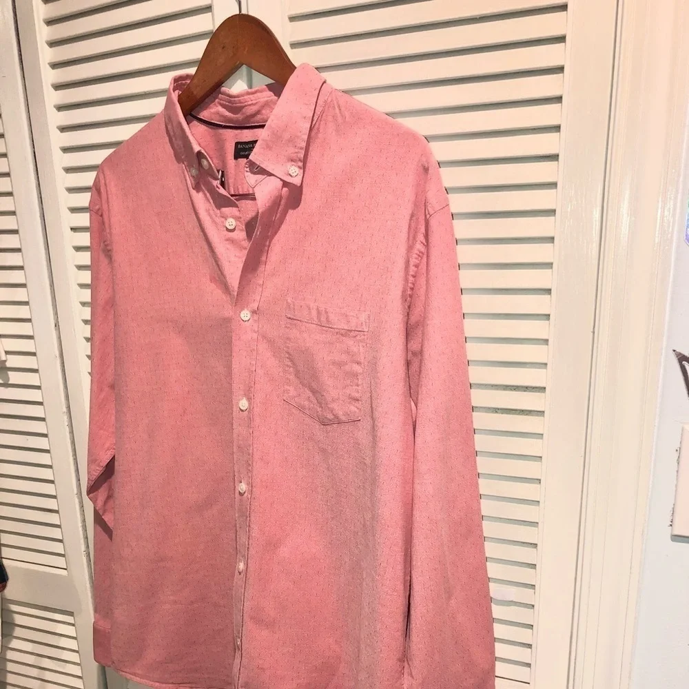 Banana Republic Pink Oxford Standard Shirt XL